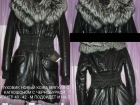 Пуховик новый fashion furs италия размер м 46 44 кожа чёрный мех чернобурка лиса