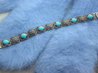 Браслет капельное серебро камни бирюза голубые новый женский бижутерия украшения